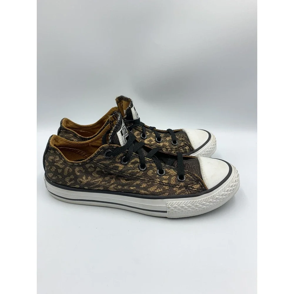 Rare CONVERSE CT OX All Star Black Metallic Bling Sneakers 640469F Youth 2